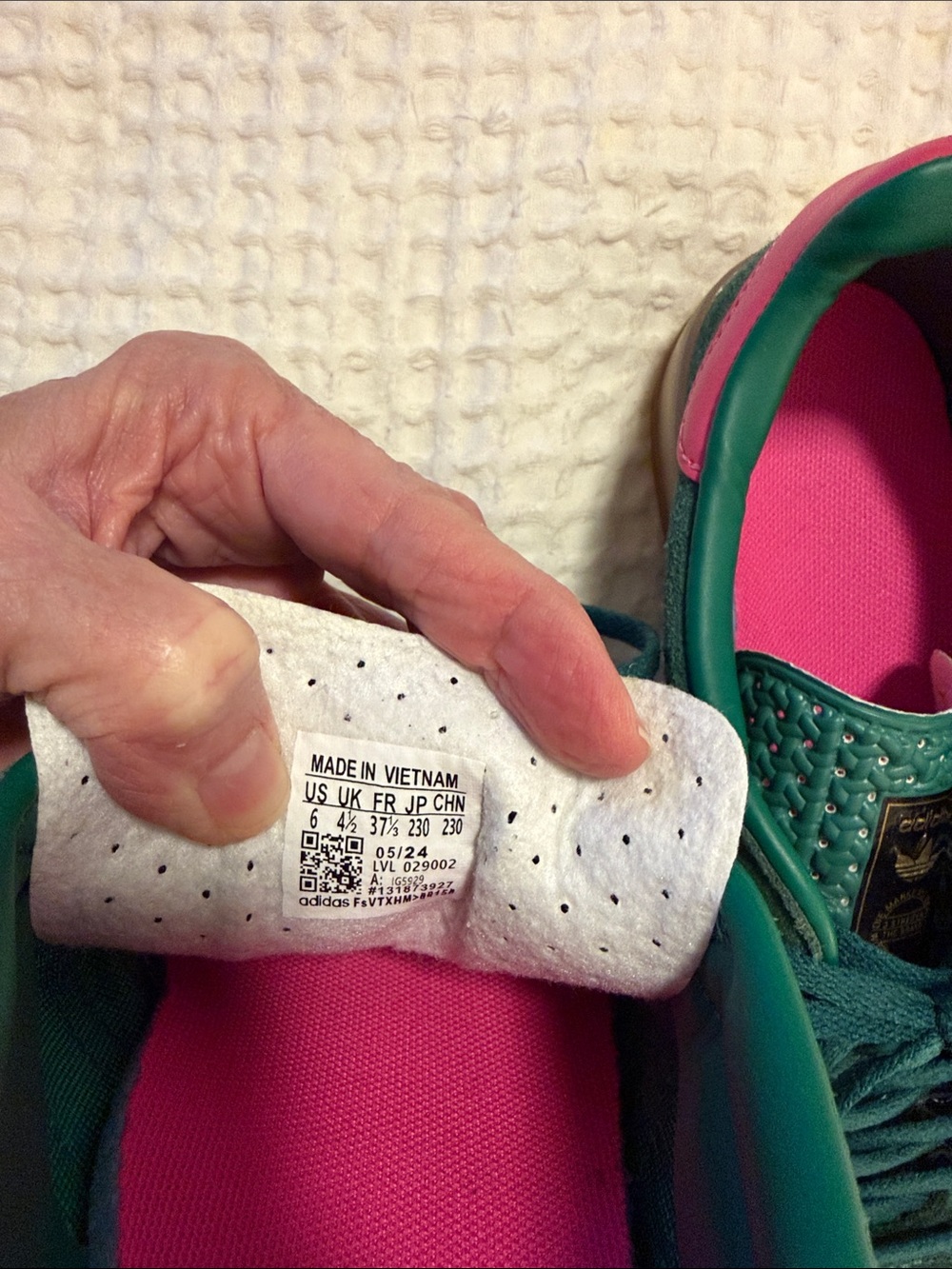 adidas Women's Green Suede Gazelle Sneaker with White Stripes - Picture 6 of 9